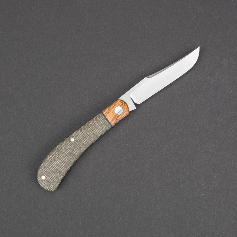 knife enrique pena clip point trapper green micarta custom 2