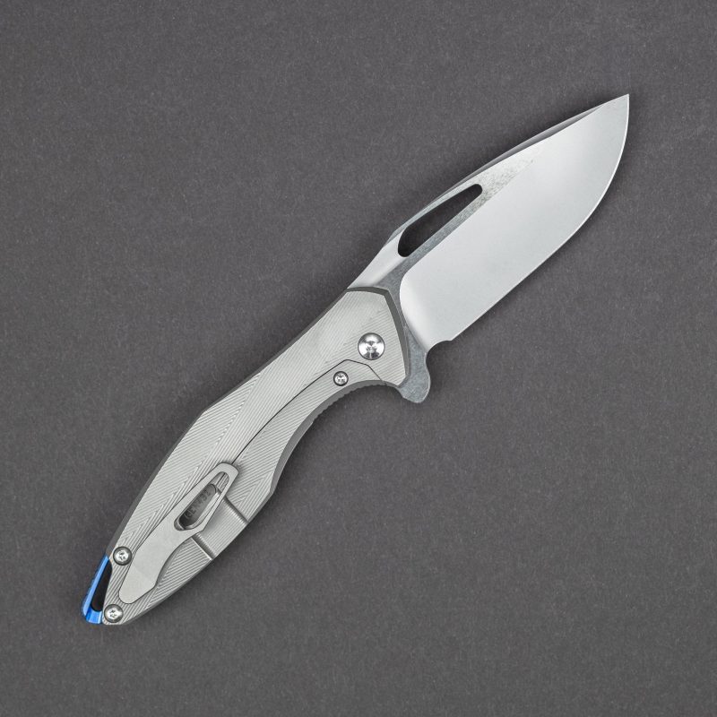 knife koenig arius standard w high polish flats patterned titanium handles 2