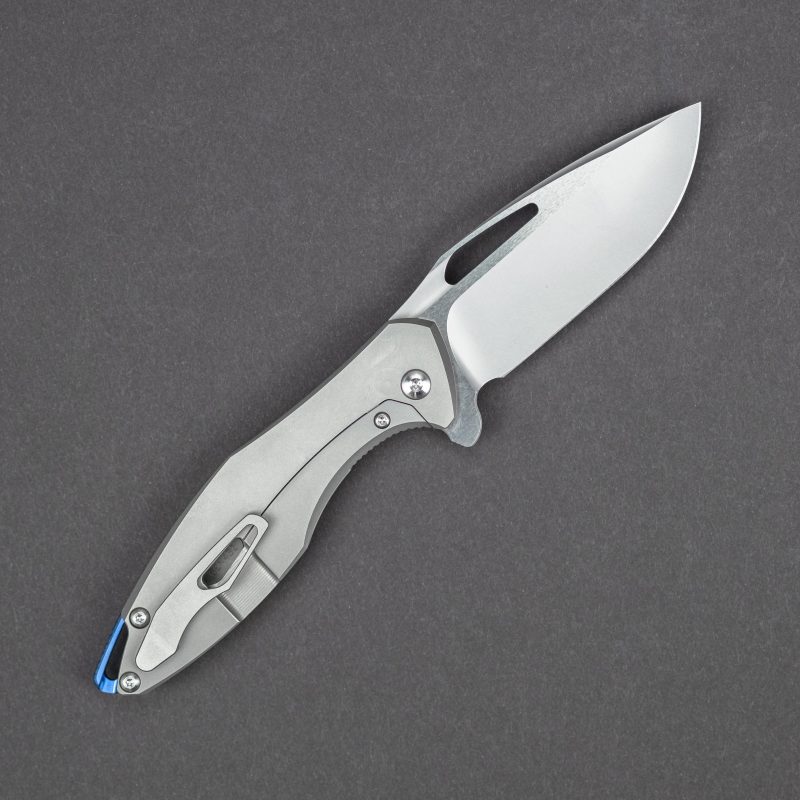 knife koenig arius standard w stonewashed blade blue hardware 2